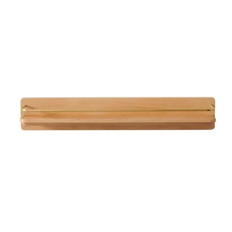 Bamboo Bathroom Shelf Wall Mounted with Metal Guard Rail