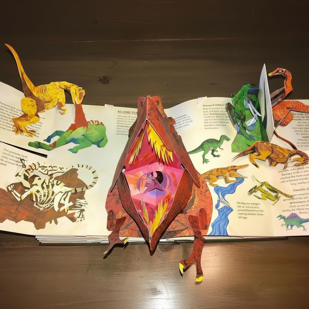 3D Pop Up Book Dinosaurs Childrens Interactive Encyclopedia Hardback