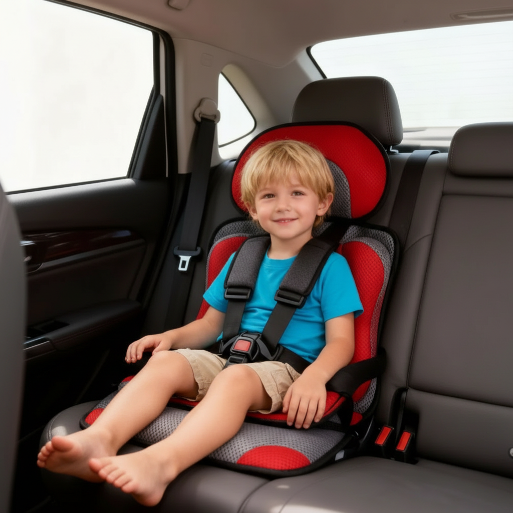 Portable Foldable Child Travel Booster Seat Compact for Trips and Taxis