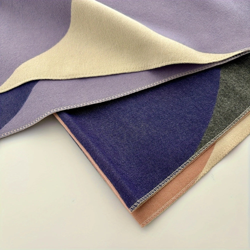 Reversible Poncho Scarf Microfiber Oversized Wrap