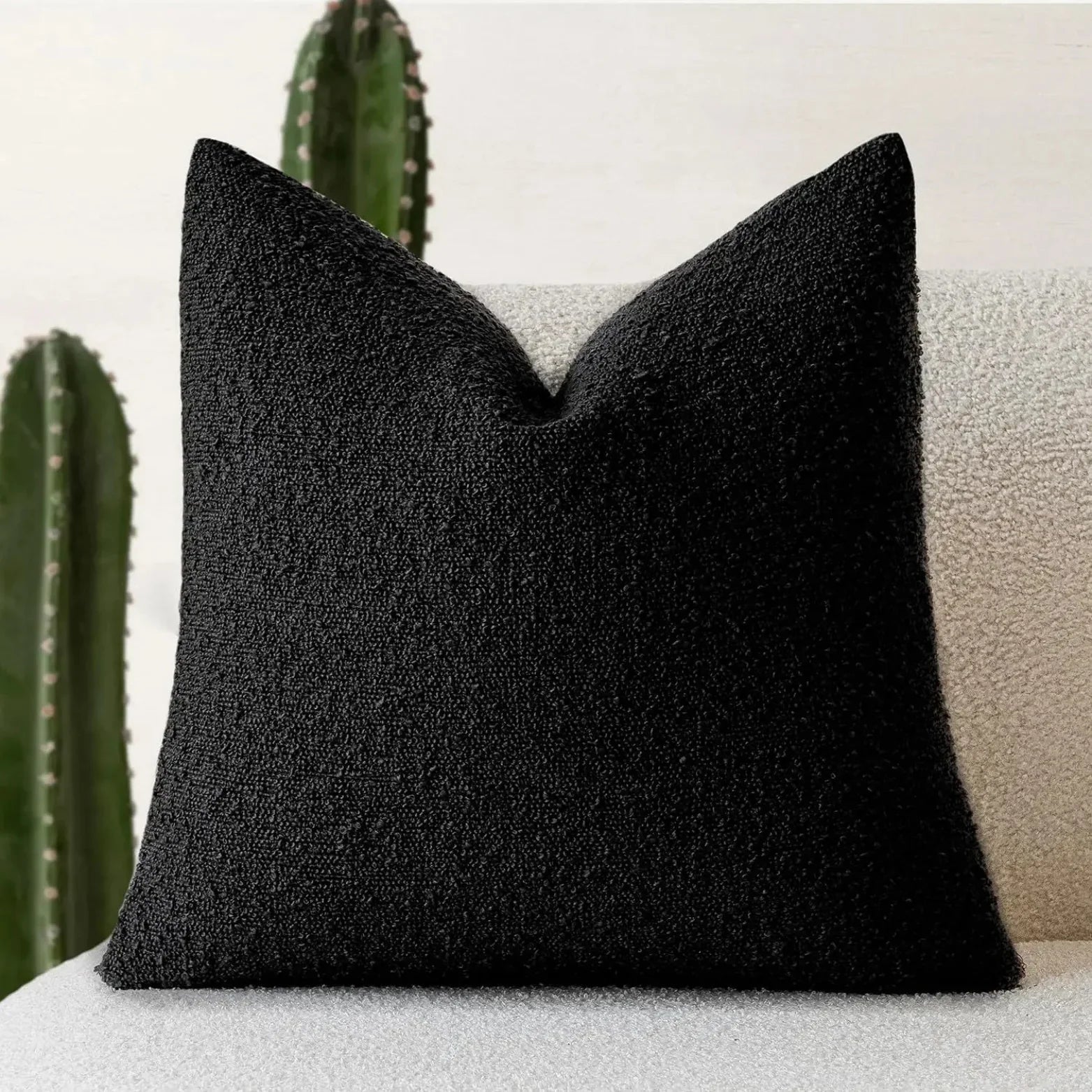 Boucle Throw Pillow Cover with Nubby Loop Texture