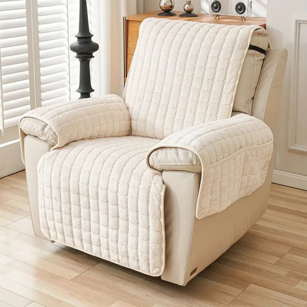 Recliner Cover Quilted with Side Storage Pocket