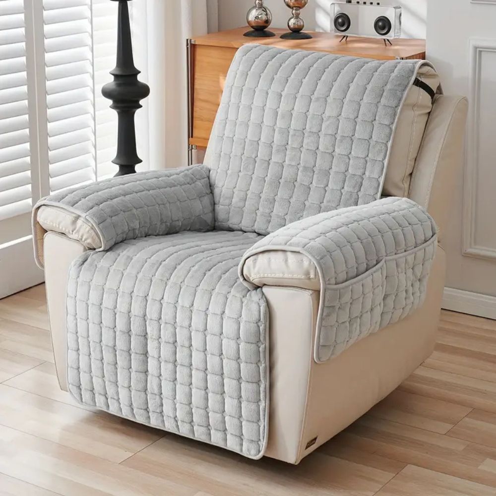 Recliner Cover Quilted with Side Storage Pocket
