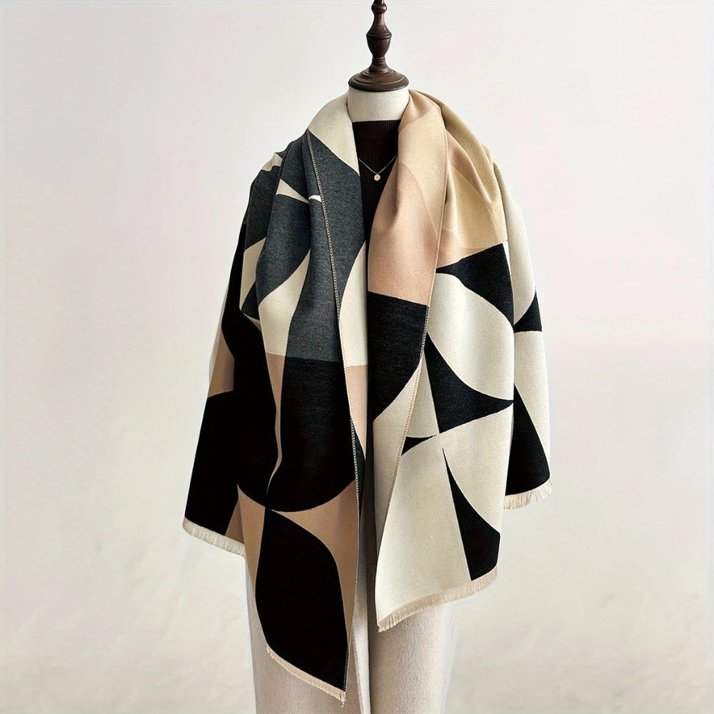 Reversible Poncho Scarf Microfiber Oversized Wrap