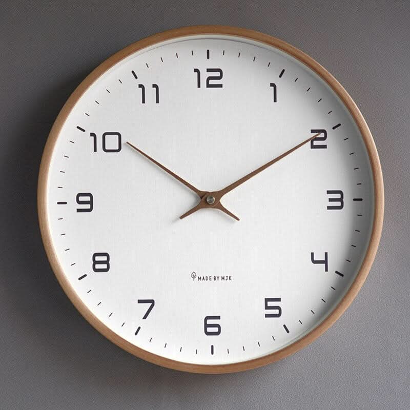 Wooden Wall Clock Silent Non Ticking Scandinavian Minimalist