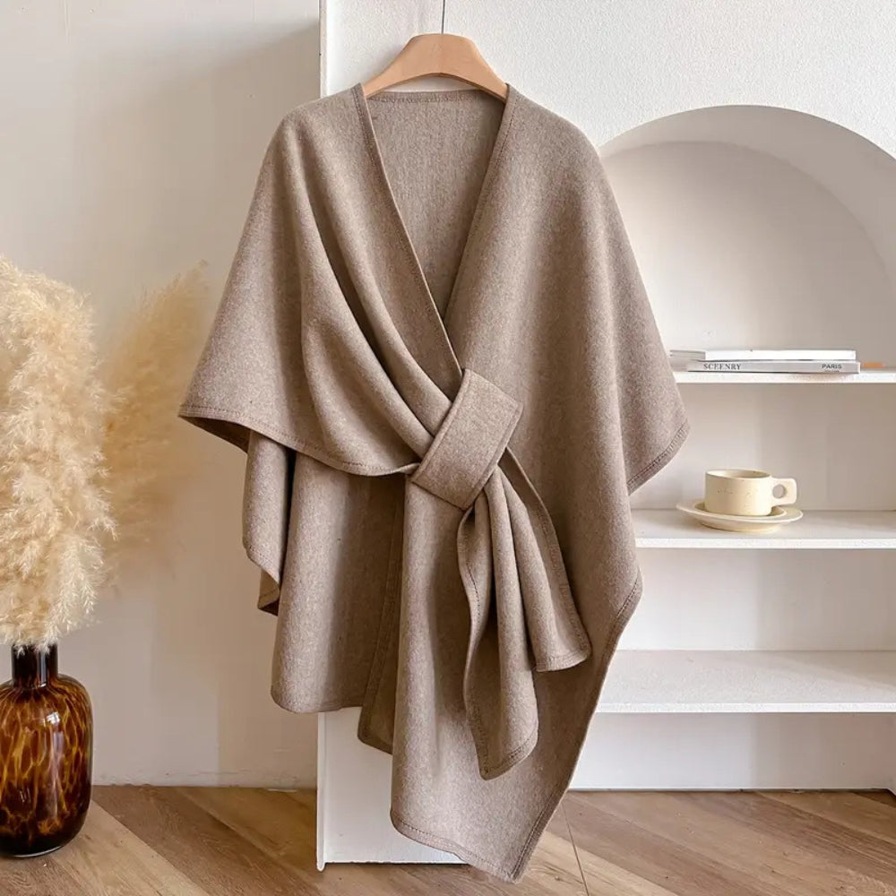 Womens Poncho Shawl Coat Acrylic Windproof Wrap