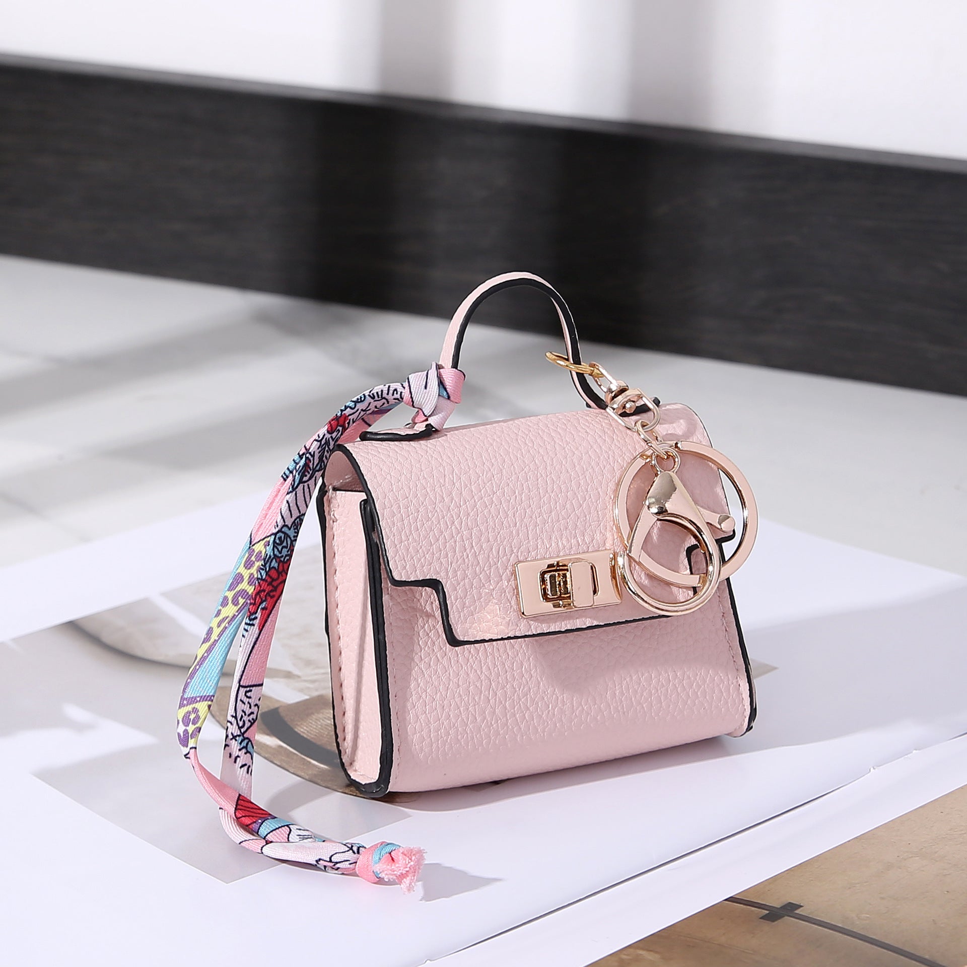 Mini Purse Keychain Bag Charm with Twist Lock Pouch
