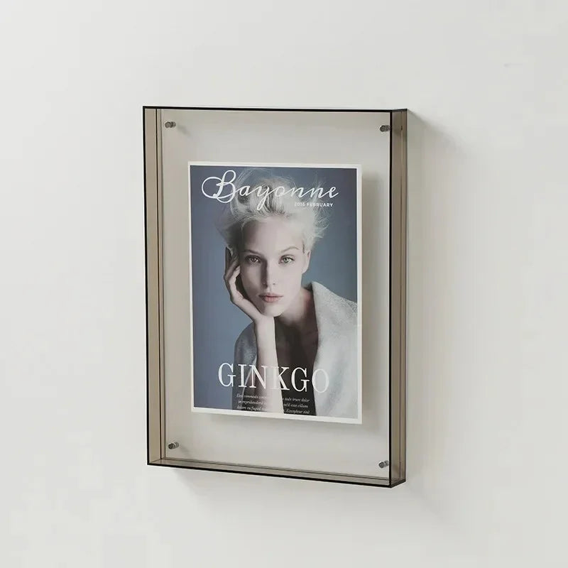 Acrylic Block Picture Frame Freestanding Floating Photo Display
