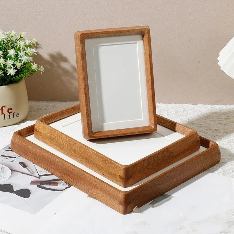 Wood Picture Frame with Acrylic Front and Bamboo Backing