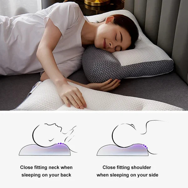 Contour Neck Pillow Soy Fiber Fill for Side and Back Sleepers