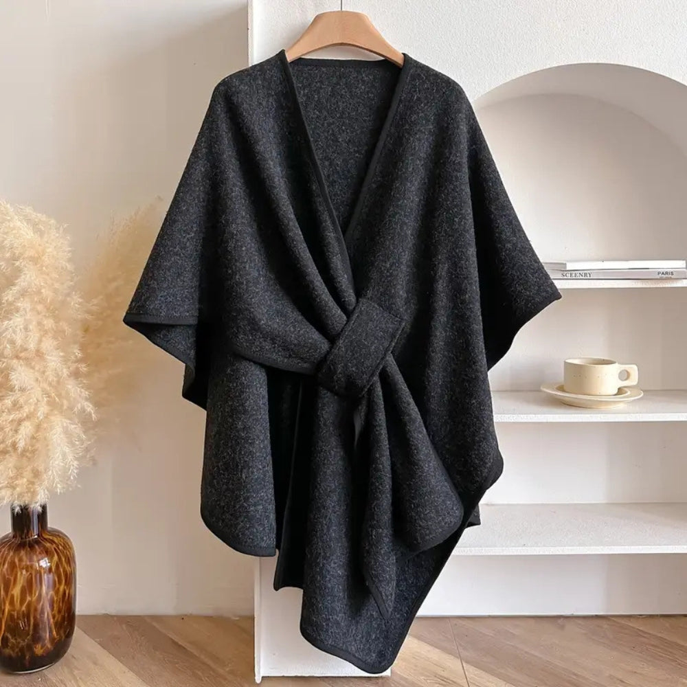 Womens Poncho Shawl Coat Acrylic Windproof Wrap
