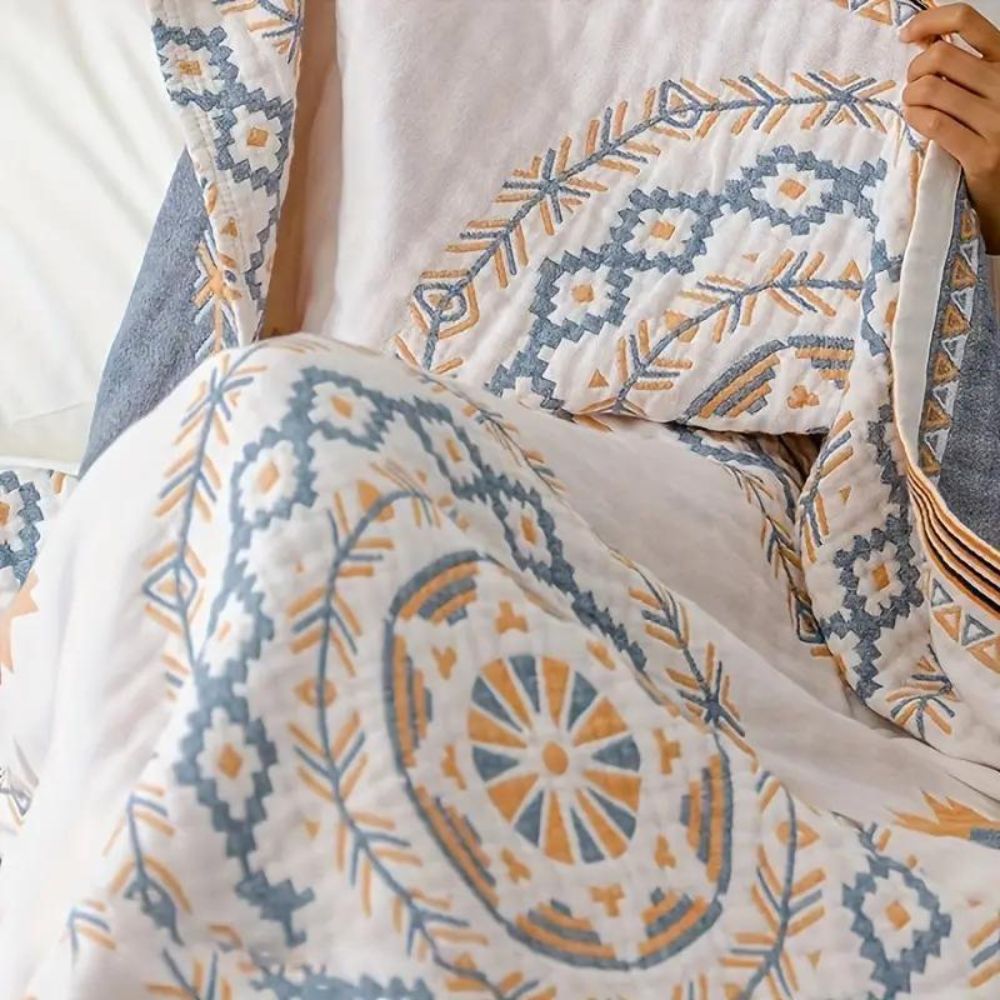 Mandala Throw Blanket Cotton Boho Fringed