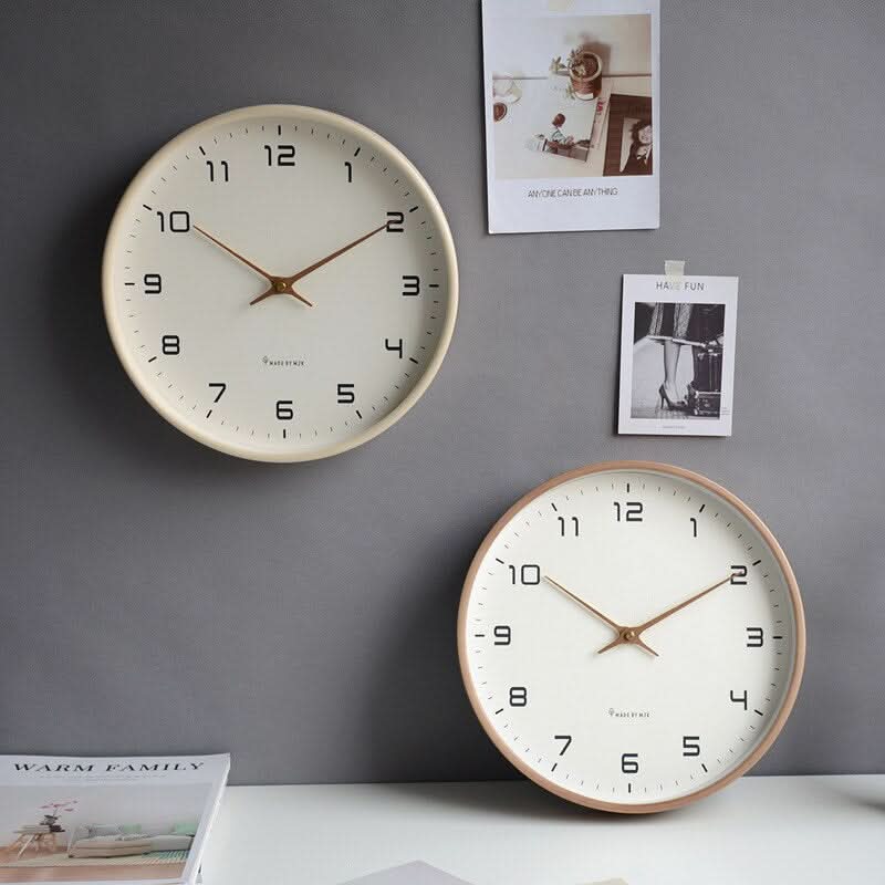 Wooden Wall Clock Silent Non Ticking Scandinavian Minimalist