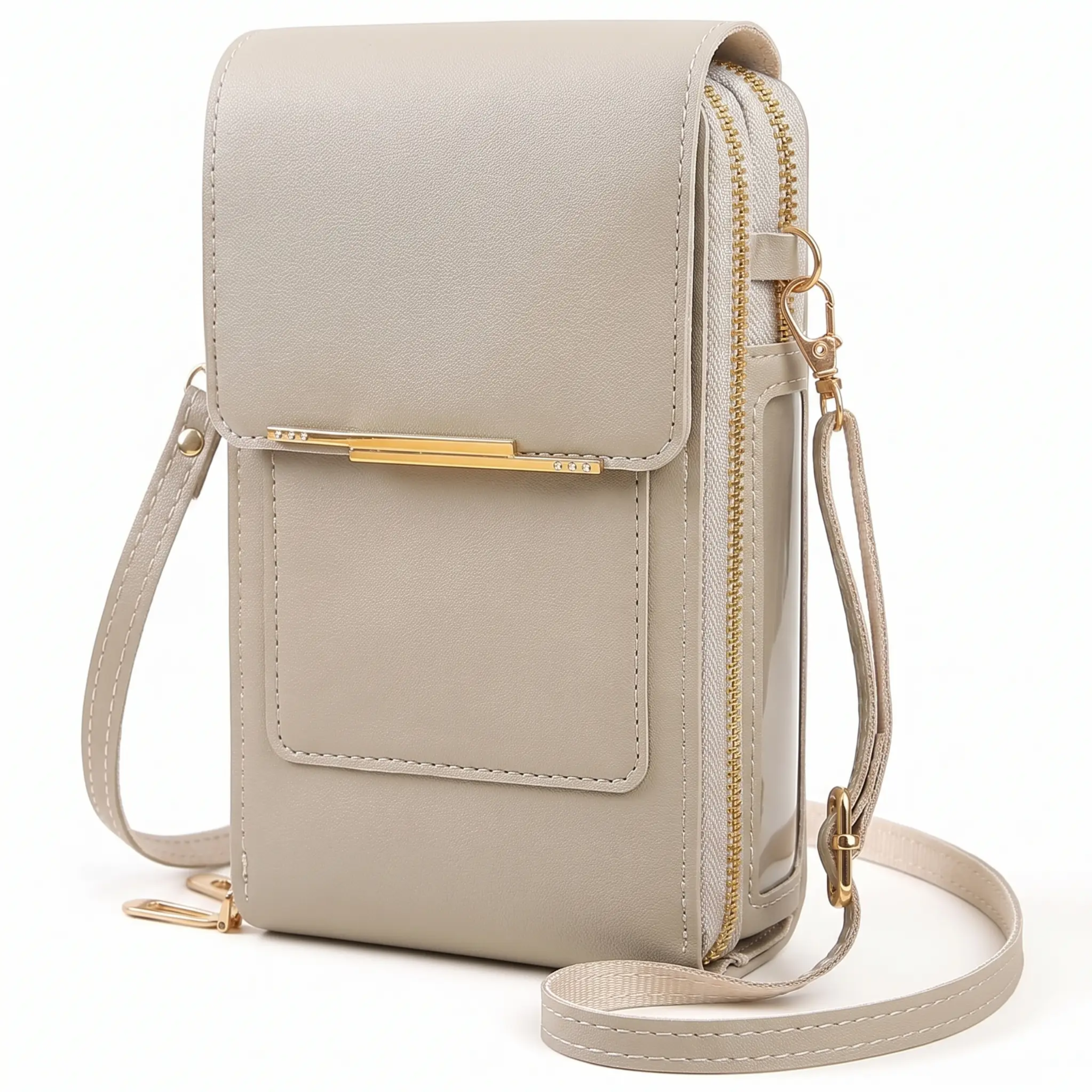 RFID Crossbody Phone Bag Anti Theft Wallet with Clear Touch Window
