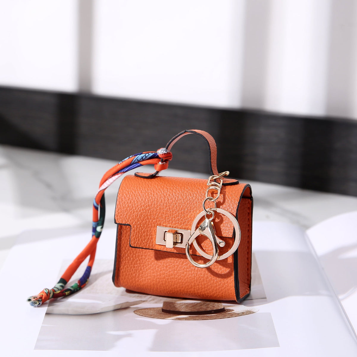 Mini Purse Keychain Bag Charm with Twist Lock Pouch