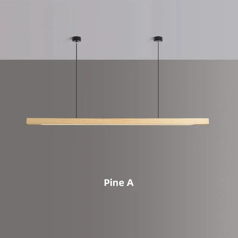 Linear Wood Pendant Light LED for Kitchen Island and Dining Table