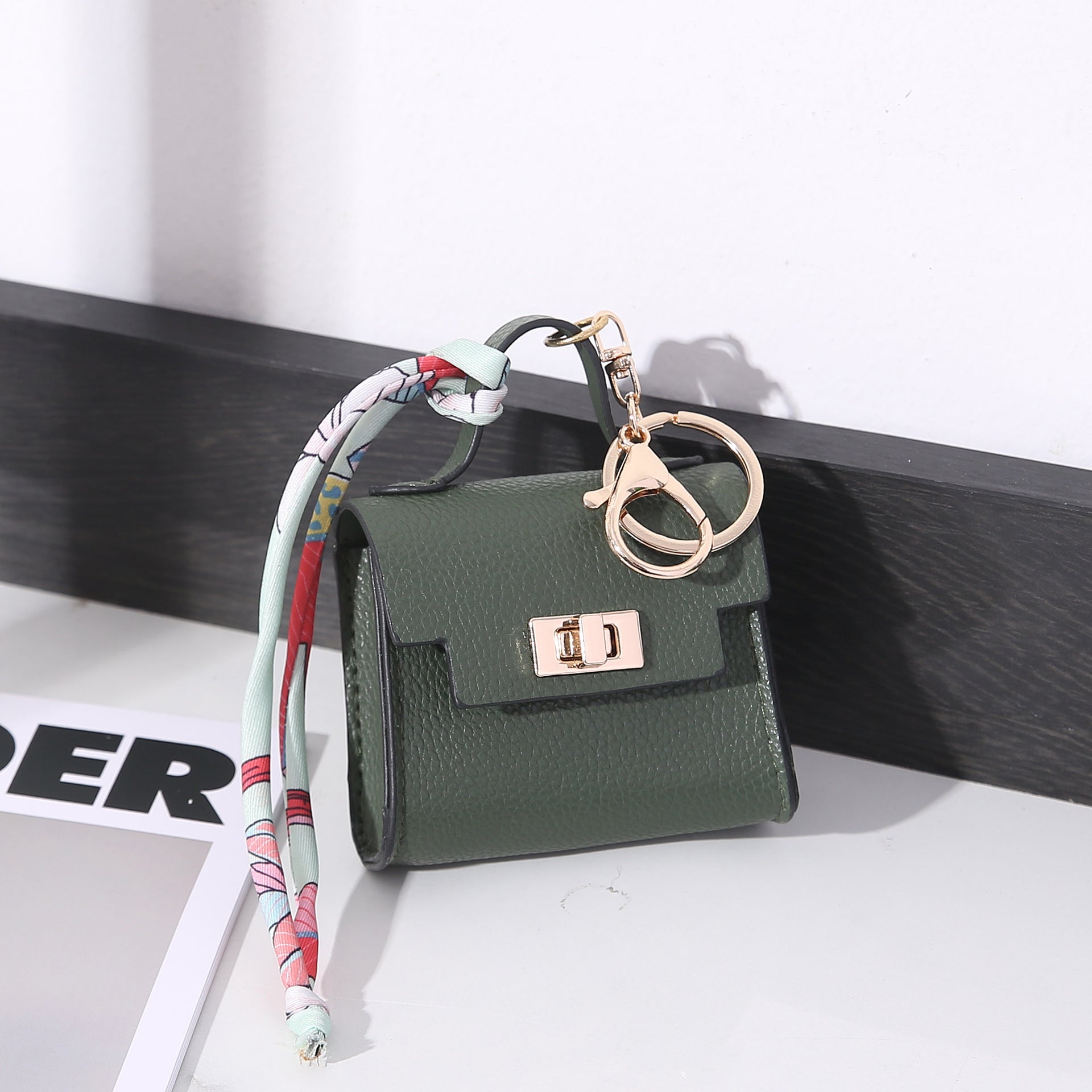 Mini Purse Keychain Bag Charm with Twist Lock Pouch
