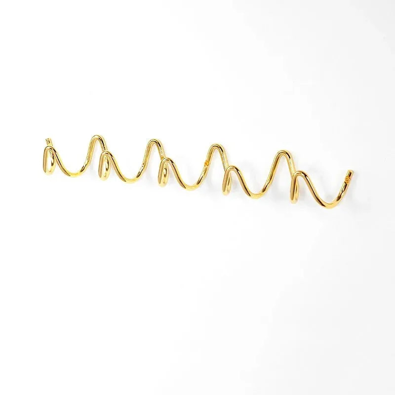 Squiggle Wall Hook Rack in Wrought Iron for Coats and Towels