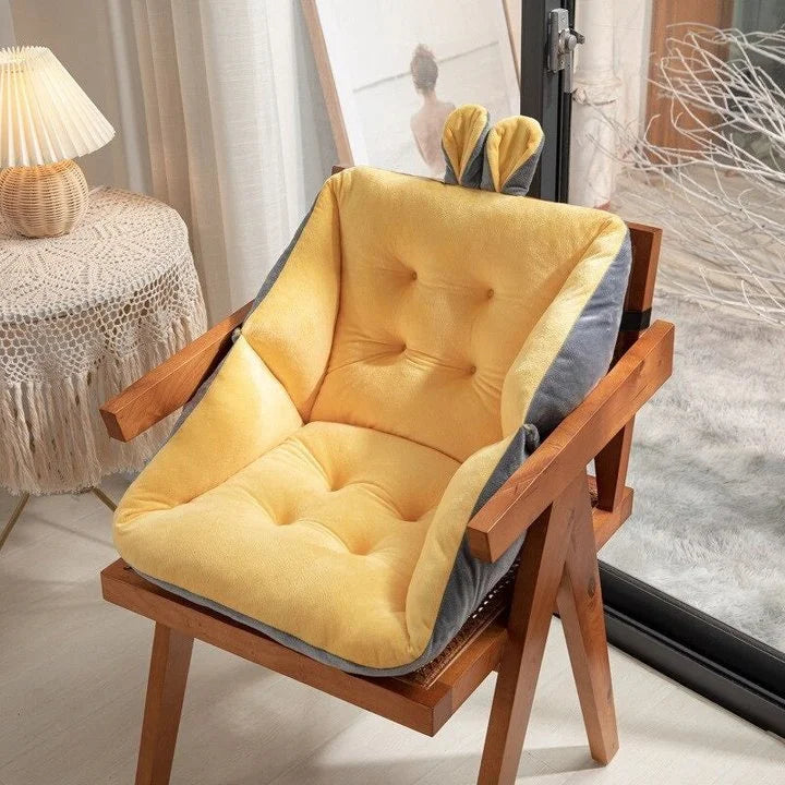 Chair Seat Cushion Velvet with Non Slip Base and Straps