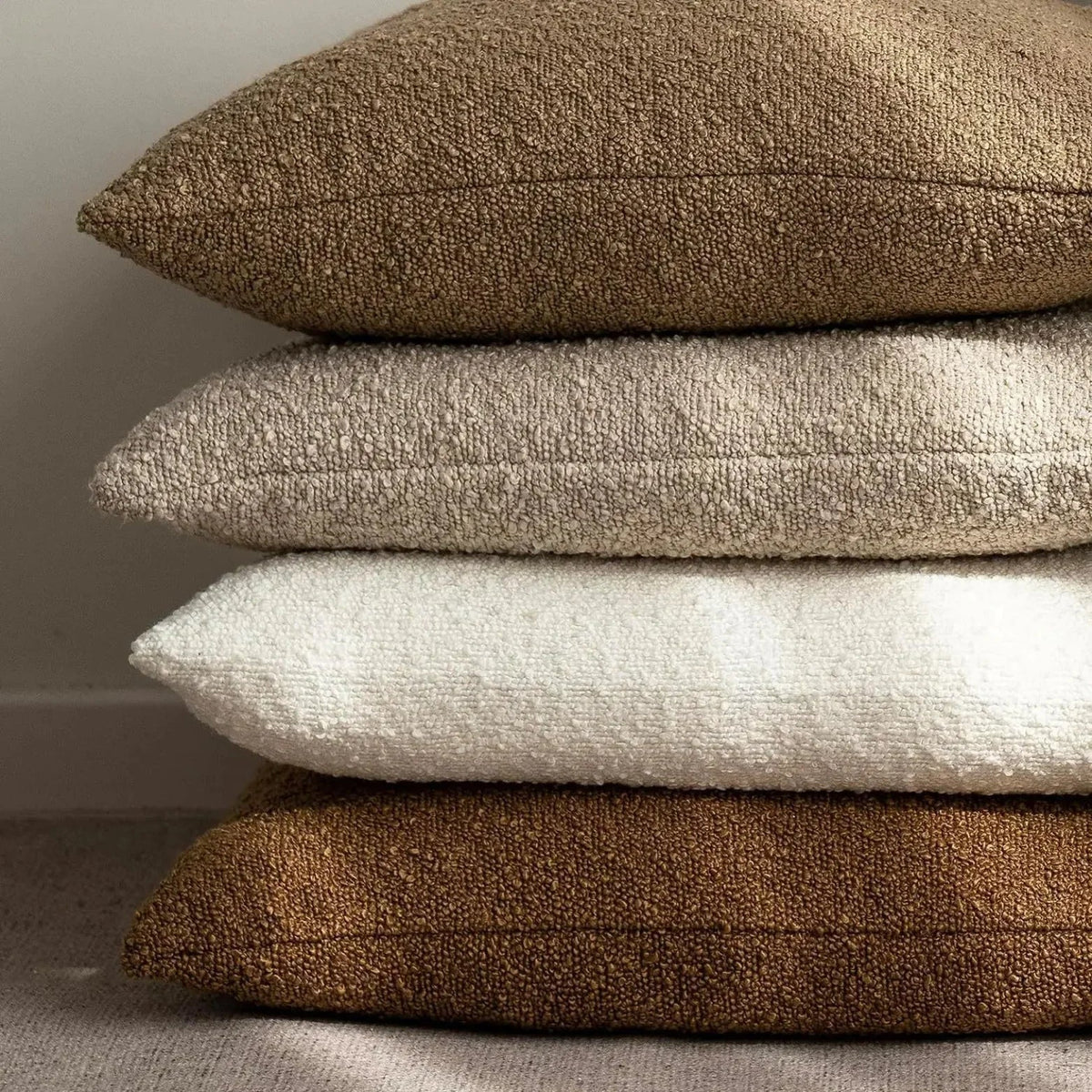 Boucle Throw Pillow Cover with Nubby Loop Texture