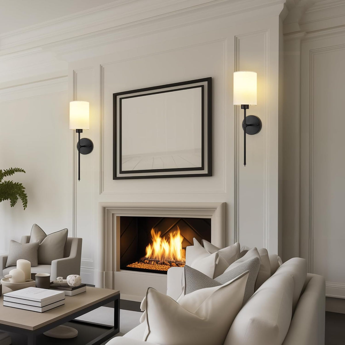Battery Operated Wall Sconces Set of 2 Rechargeable Dimmable with Remote