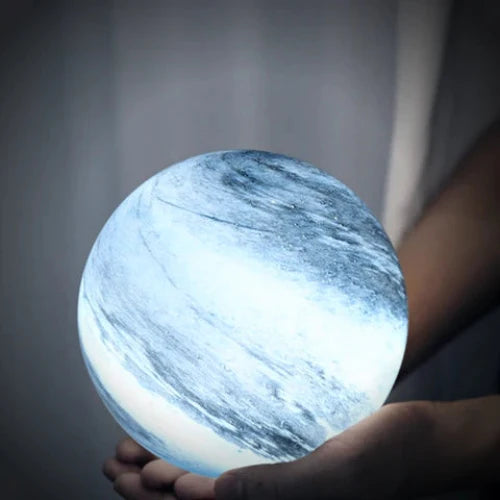 Glass Moon Lamp Cosmos Sphere Night Light for Bedside and Shelf Decor