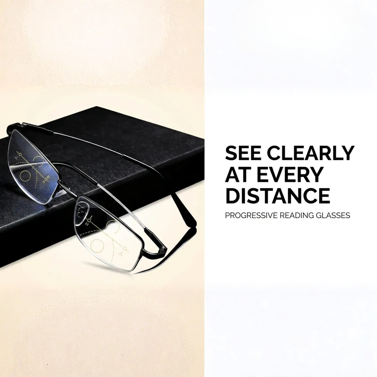 Progressive Reading Glasses Multifocal Lightweight Frame for Near and Mid Range