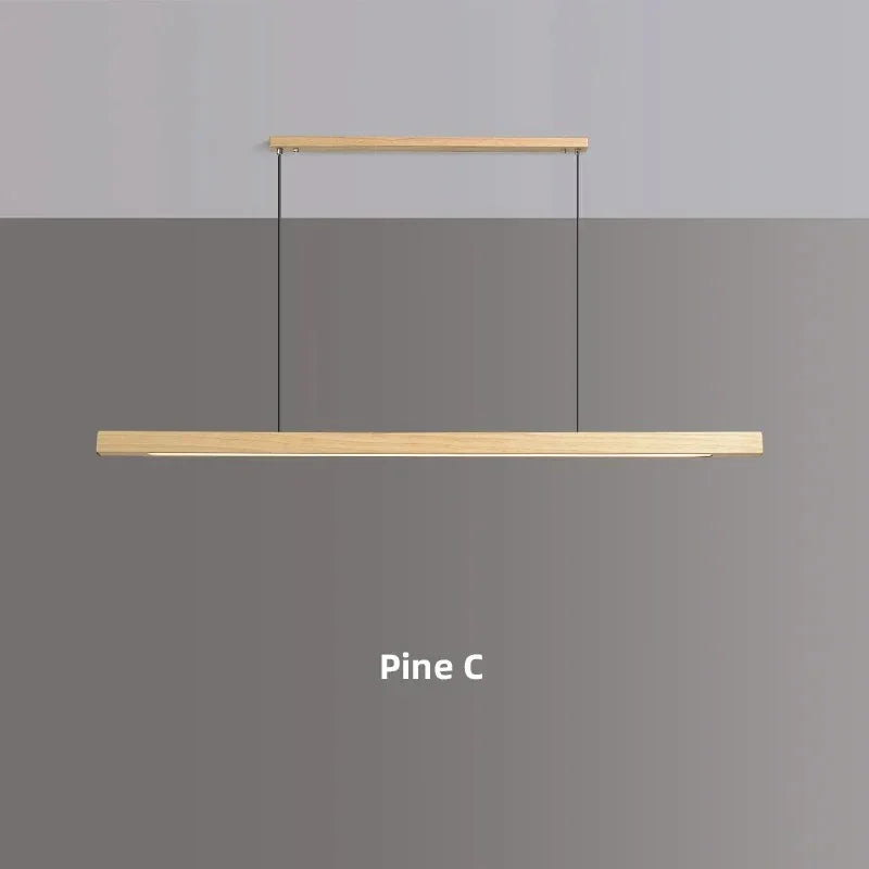 Linear Wood Pendant Light LED for Kitchen Island and Dining Table