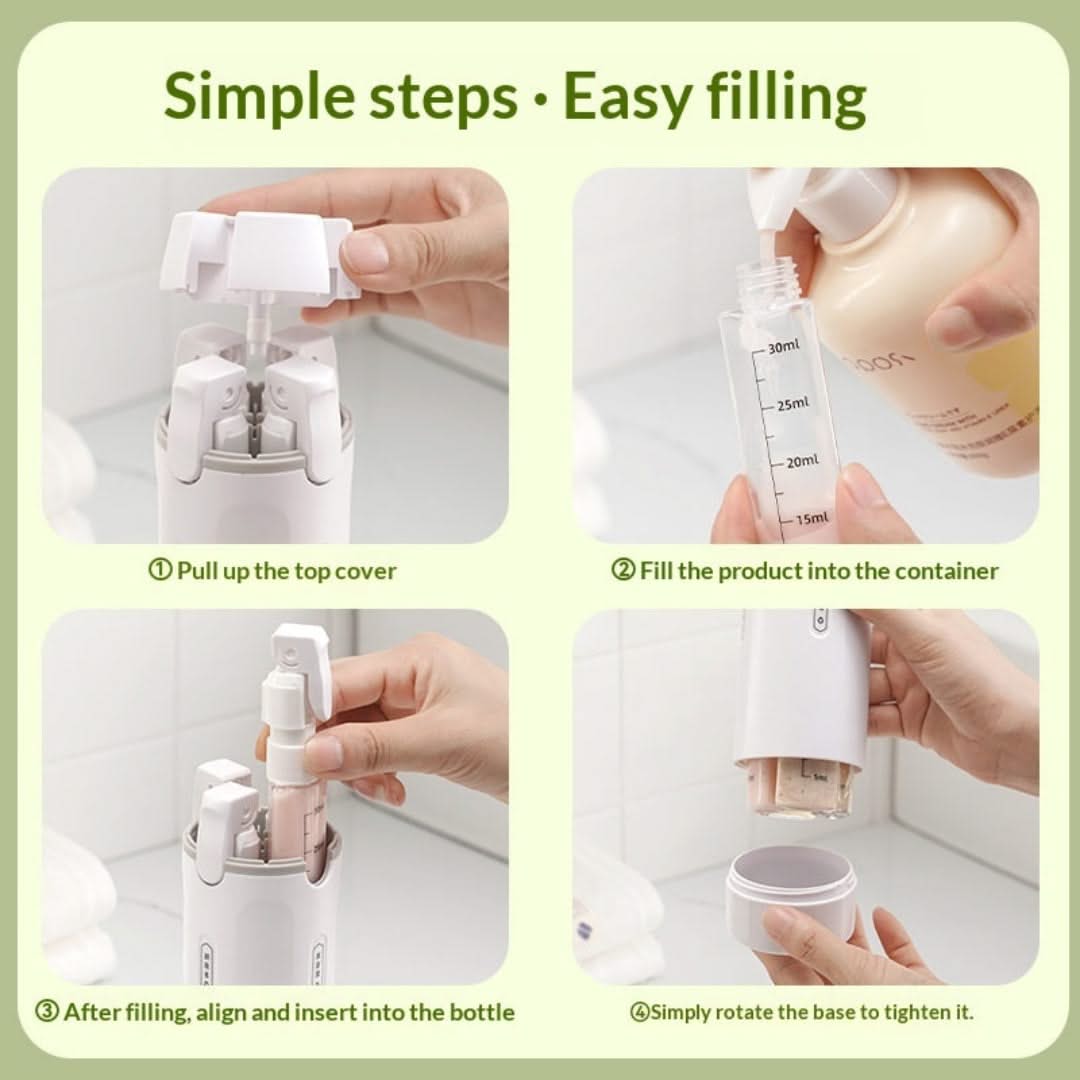 Travel Dispensing Bottle 4 Compartment Toiletry Container