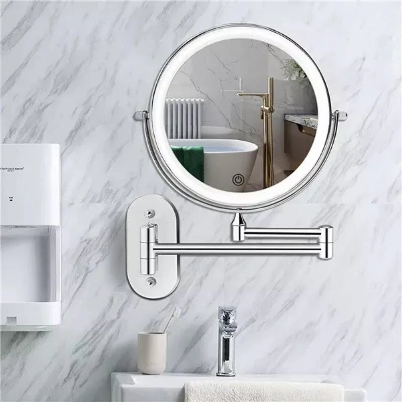 Wall Mounted Lighted Makeup Mirror Rechargeable LED Magnifying