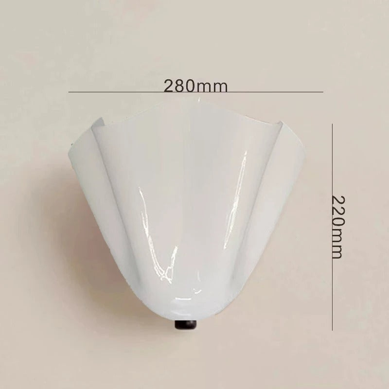 Colored Glass Wall Sconce Ruffled Shade Bedside