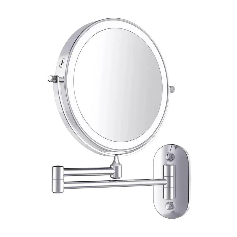 Wall Mounted Lighted Makeup Mirror Rechargeable LED Magnifying