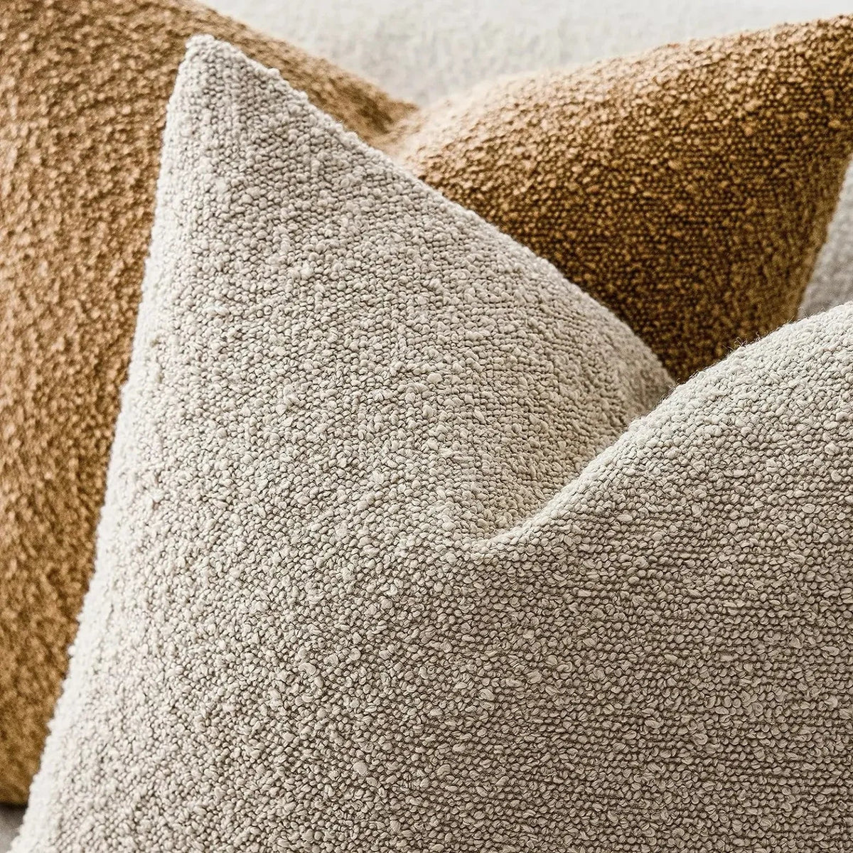 Boucle Throw Pillow Cover with Nubby Loop Texture
