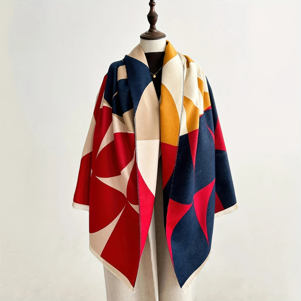 Reversible Poncho Scarf Microfiber Oversized Wrap