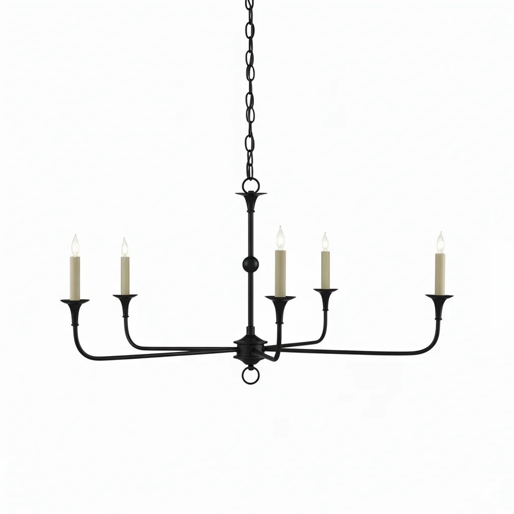 Brass Candle Chandelier Antique Hand Finished Arms for Dining Room