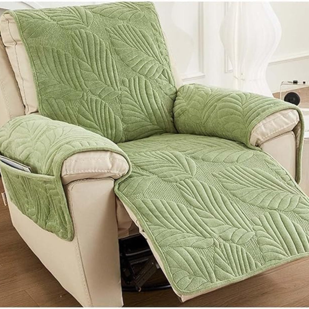 Recliner Slipcover Leaf Print Universal Fit