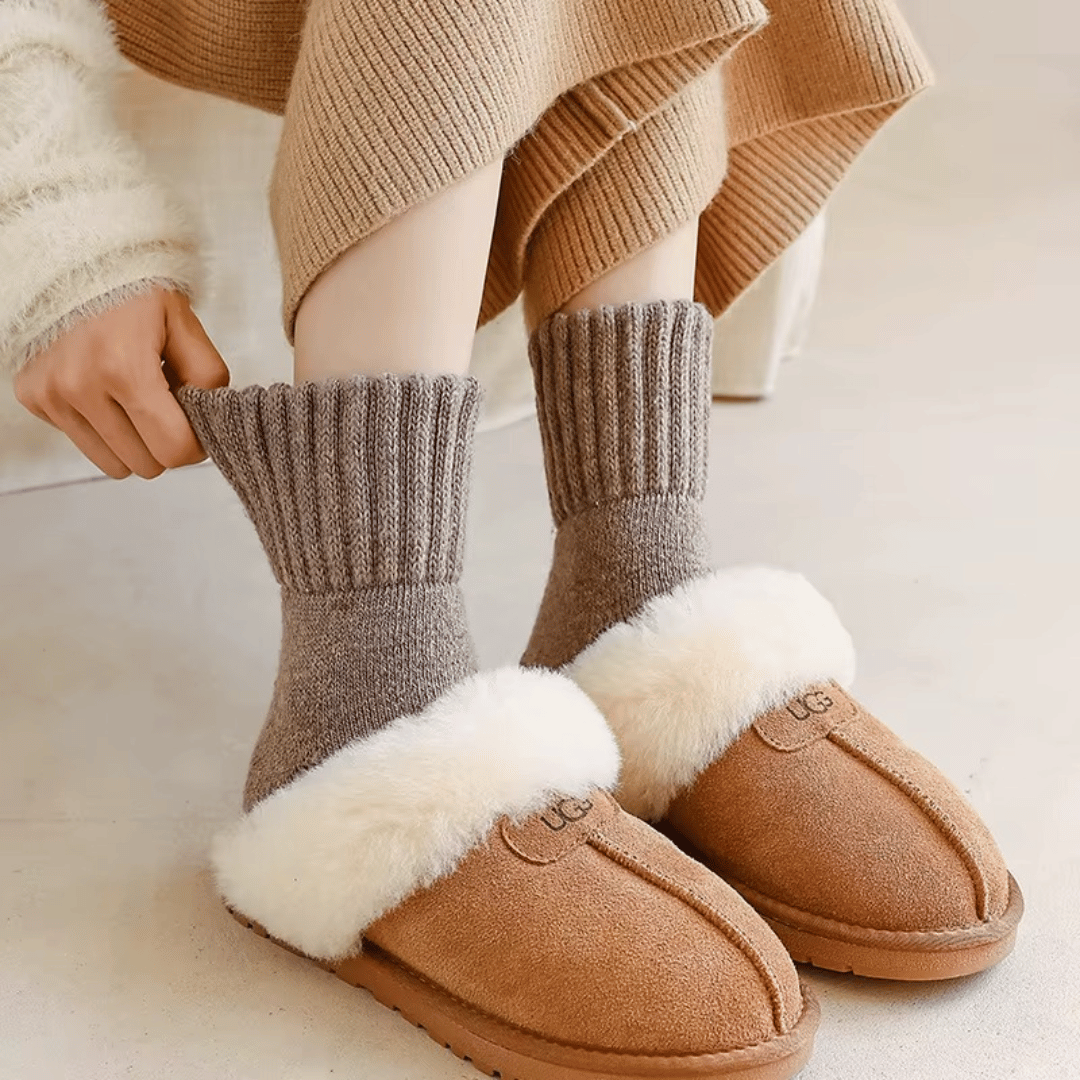 Knitted Winter Socks 5 Pairs Womens Thick Soft