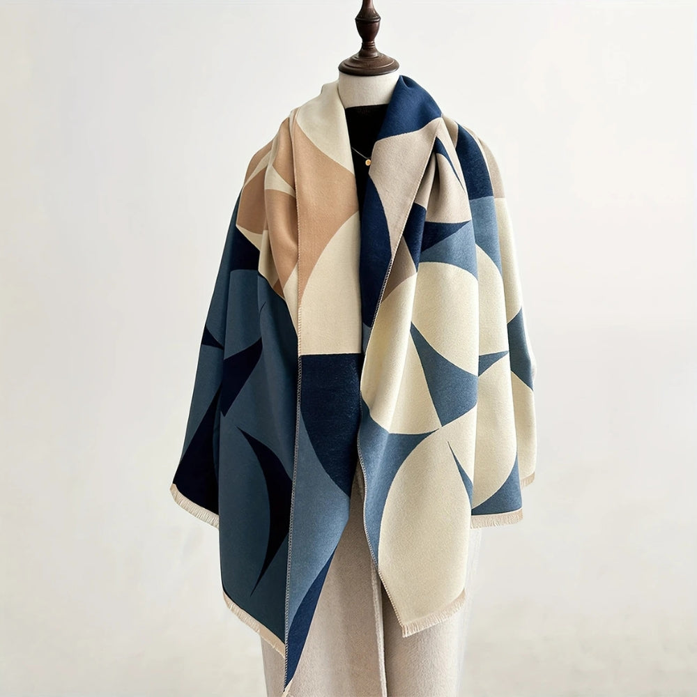 Reversible Poncho Scarf Microfiber Oversized Wrap