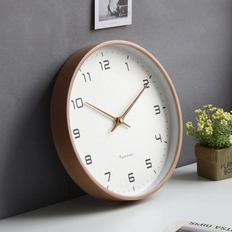 Wooden Wall Clock Silent Non Ticking Scandinavian Minimalist