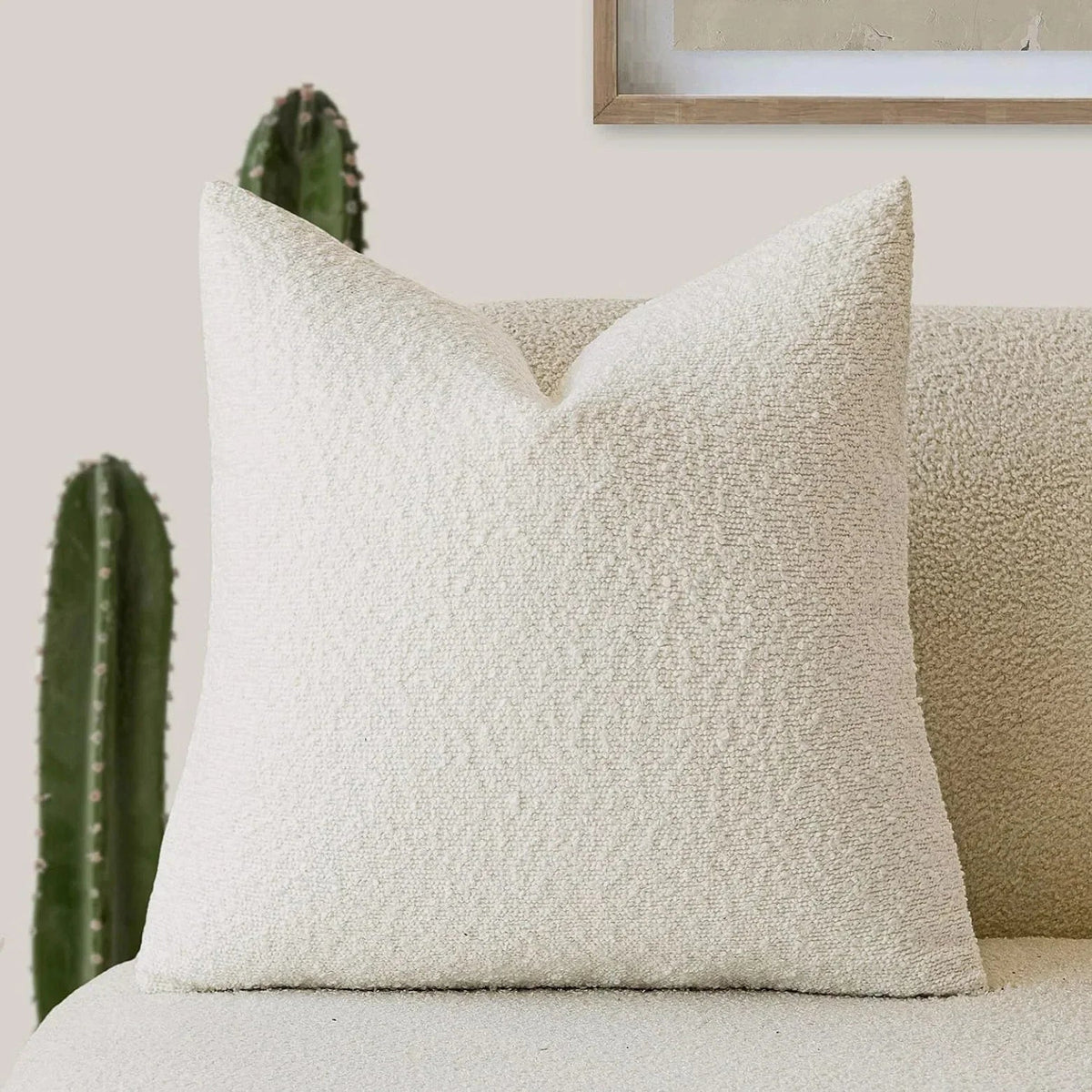 Boucle Throw Pillow Cover with Nubby Loop Texture