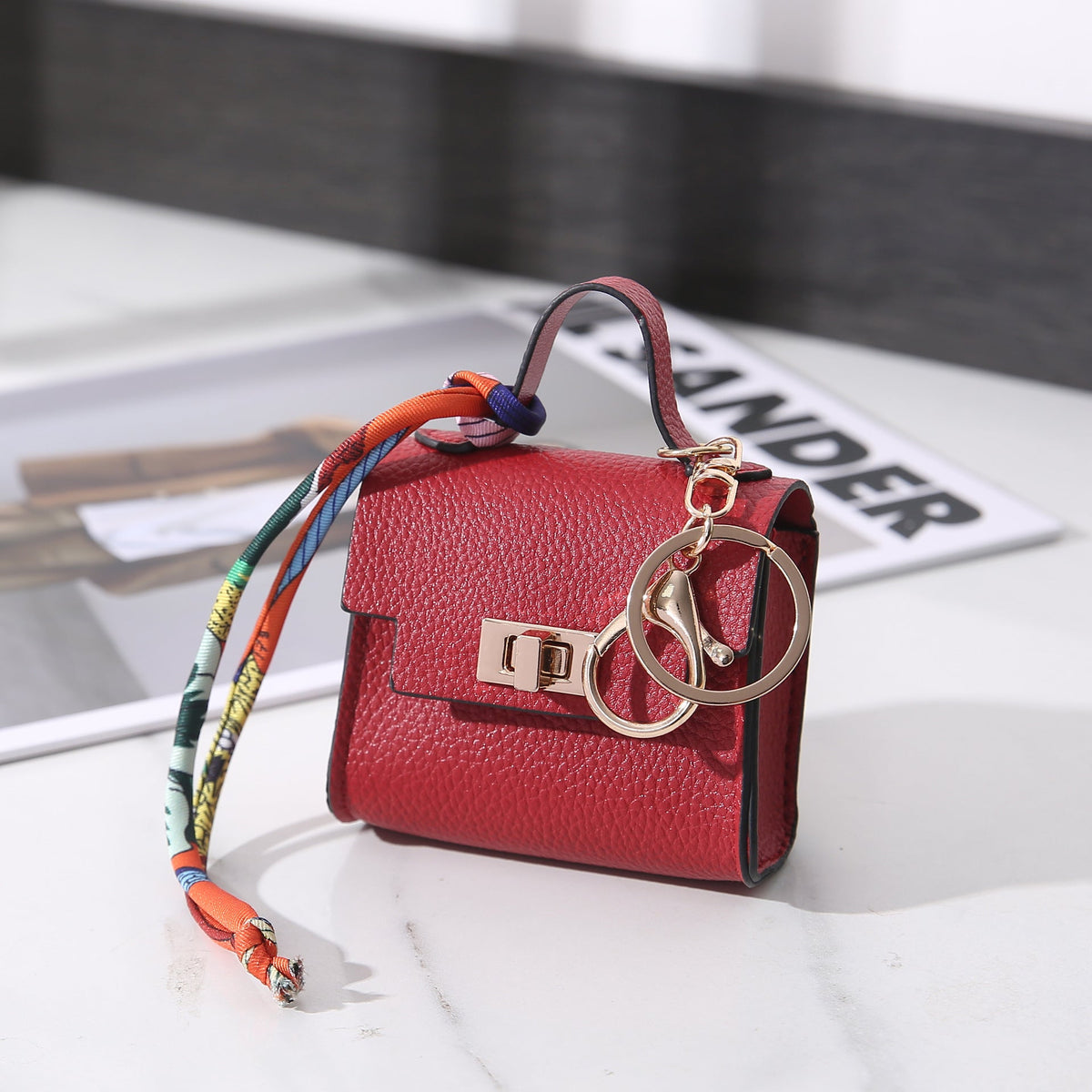 Mini Purse Keychain Bag Charm with Twist Lock Pouch
