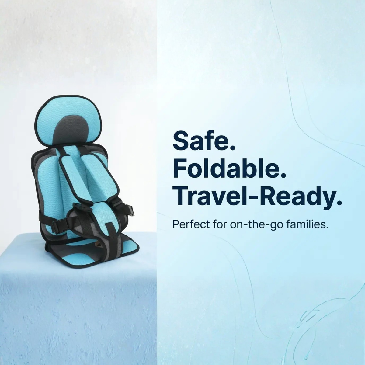 Portable Foldable Child Travel Booster Seat Compact for Trips and Taxis