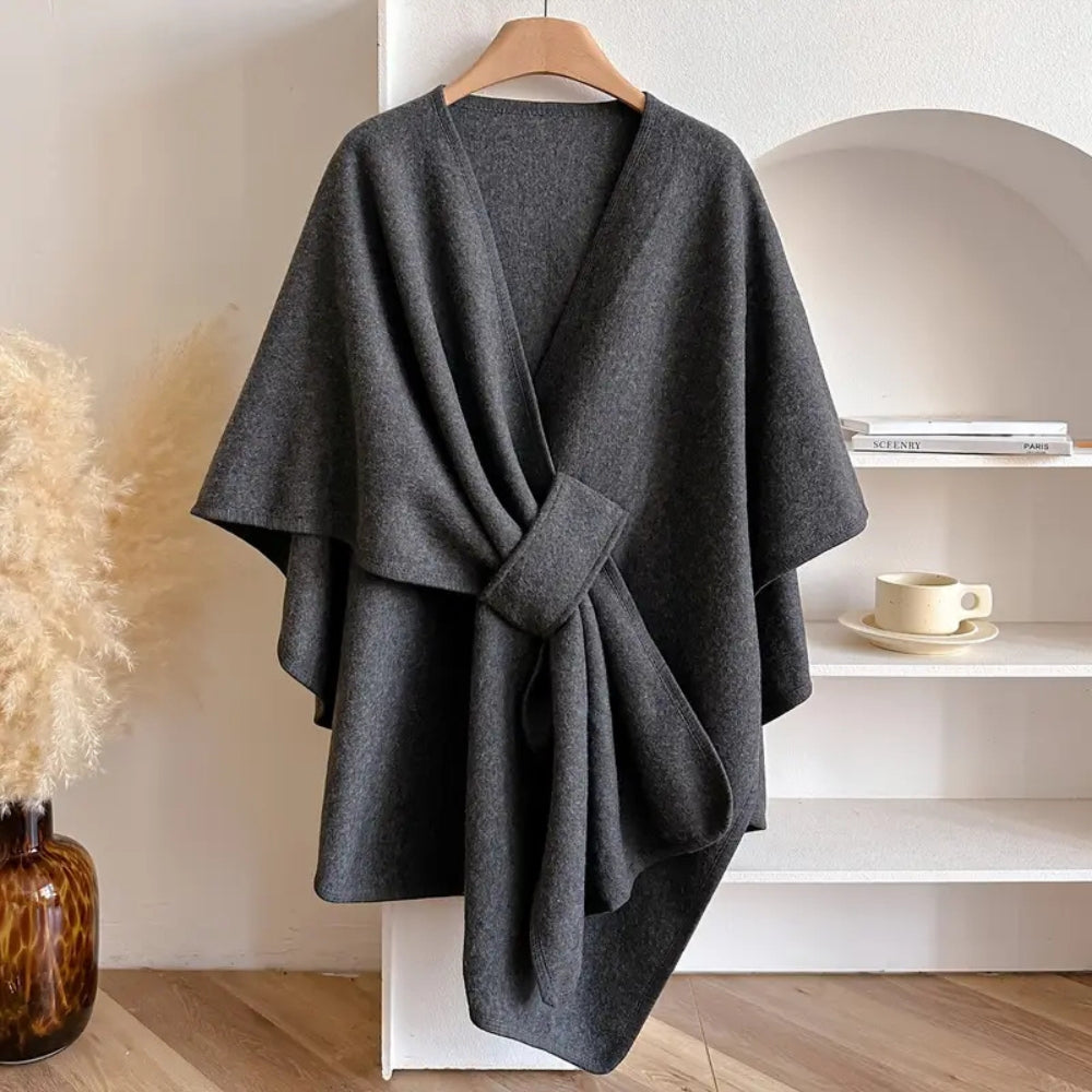 Womens Poncho Shawl Coat Acrylic Windproof Wrap