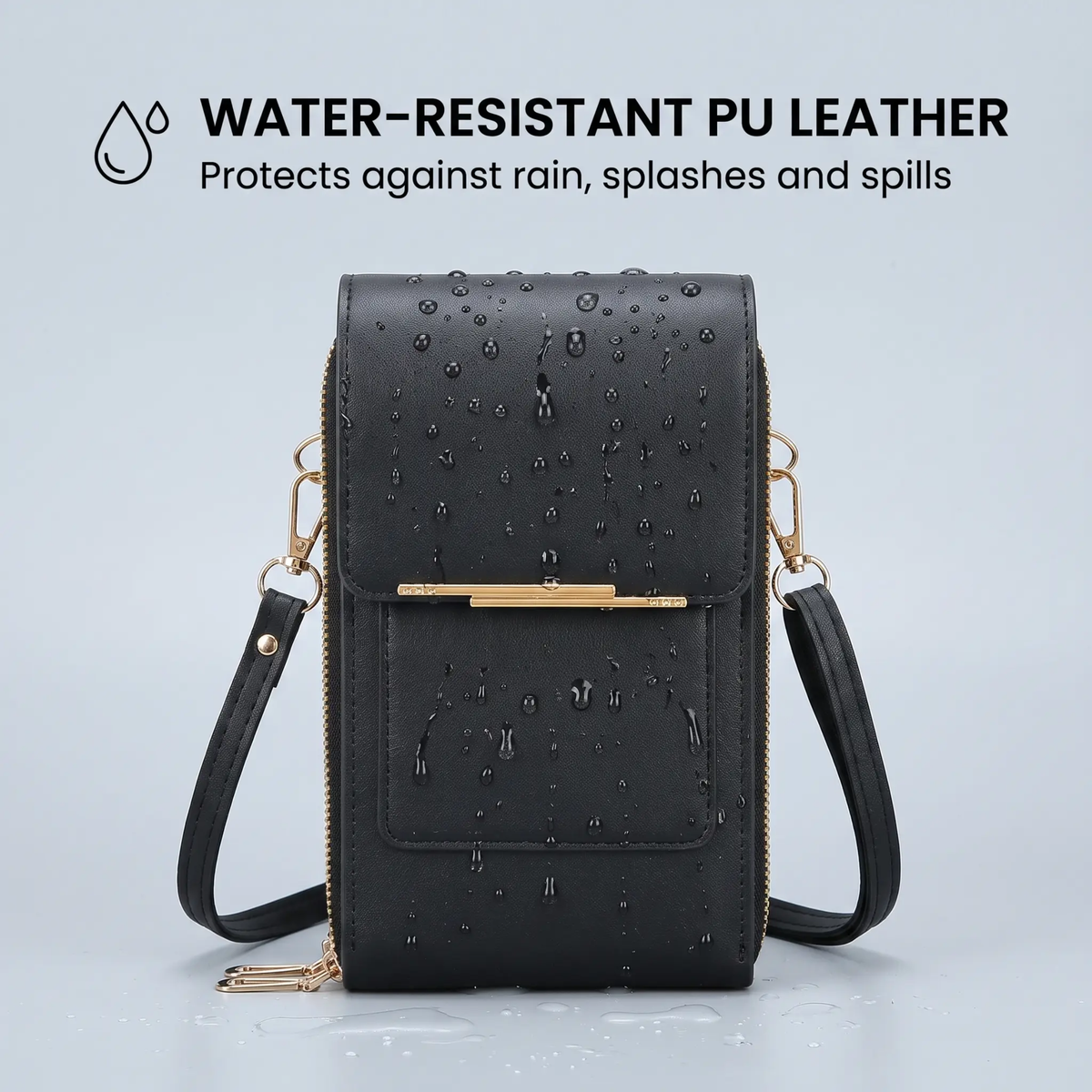 RFID Crossbody Phone Bag Anti Theft Wallet with Clear Touch Window
