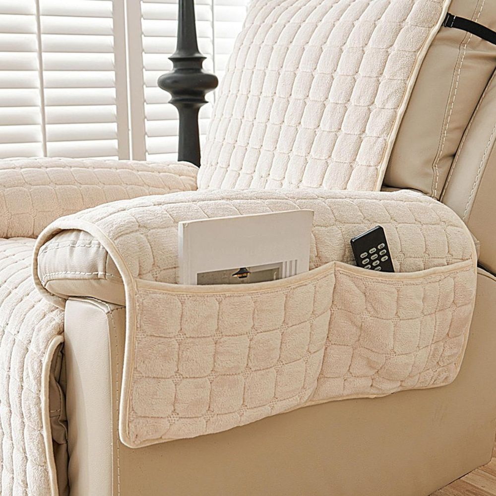 Recliner Cover Quilted with Side Storage Pocket