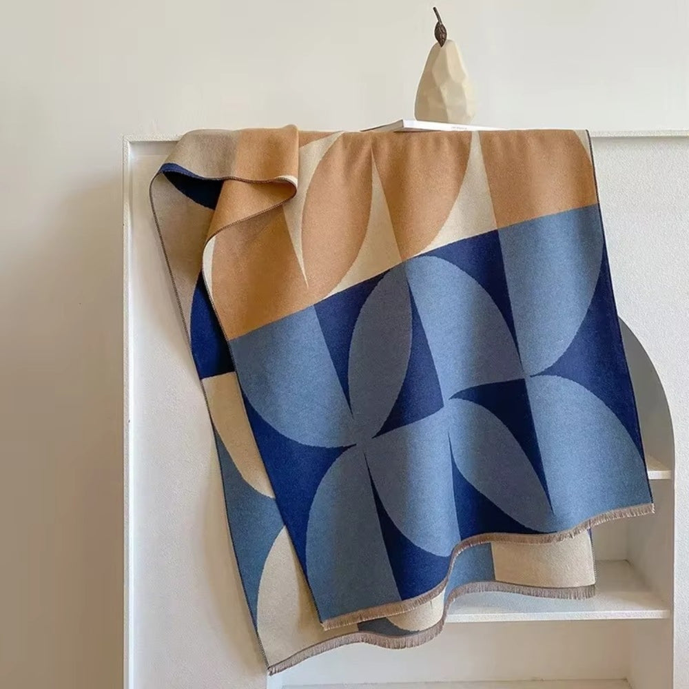 Reversible Poncho Scarf Microfiber Oversized Wrap