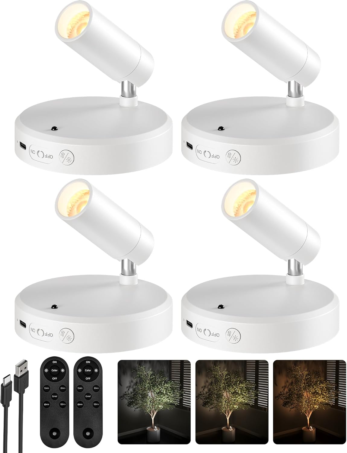 RGB Picture Light Rechargeable Color Changing with Remote for Wall Art