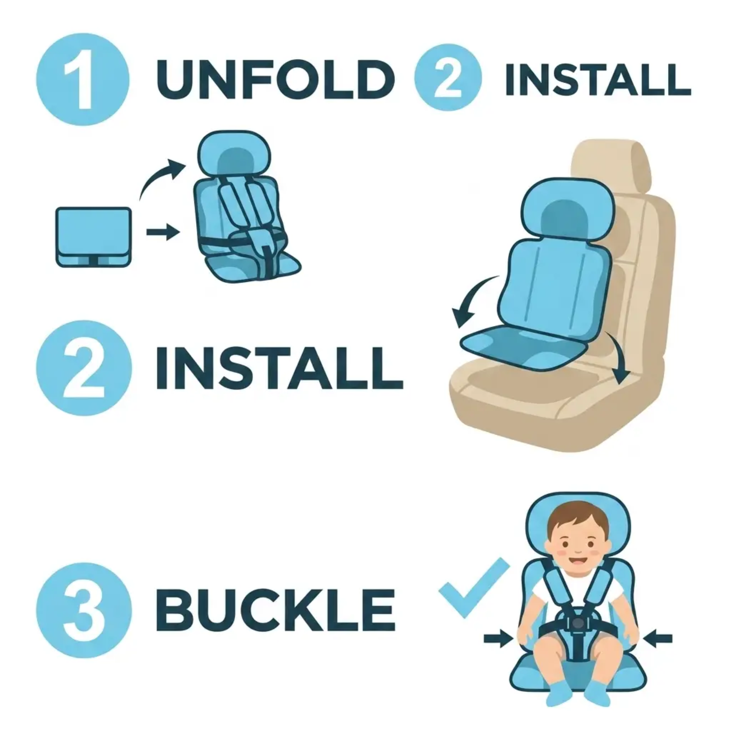 Portable Foldable Child Travel Booster Seat Compact for Trips and Taxis