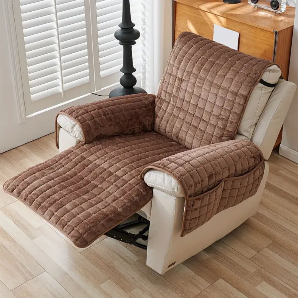 Recliner Cover Quilted with Side Storage Pocket