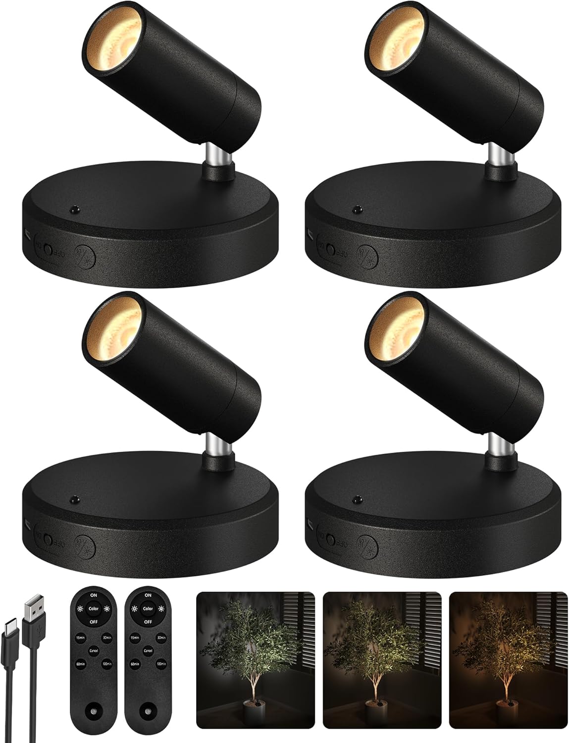 RGB Picture Light Rechargeable Color Changing with Remote for Wall Art